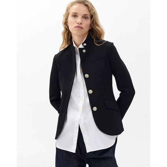 NWT Rag & Bone Slade Ponte Blazer Size 10 Black Silver Button #9N507 - Picture 1 of 12